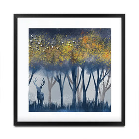 Deer In The Woods Square Framed Art Print Deer In The Woods Square Framed Art Print wall art product Independent