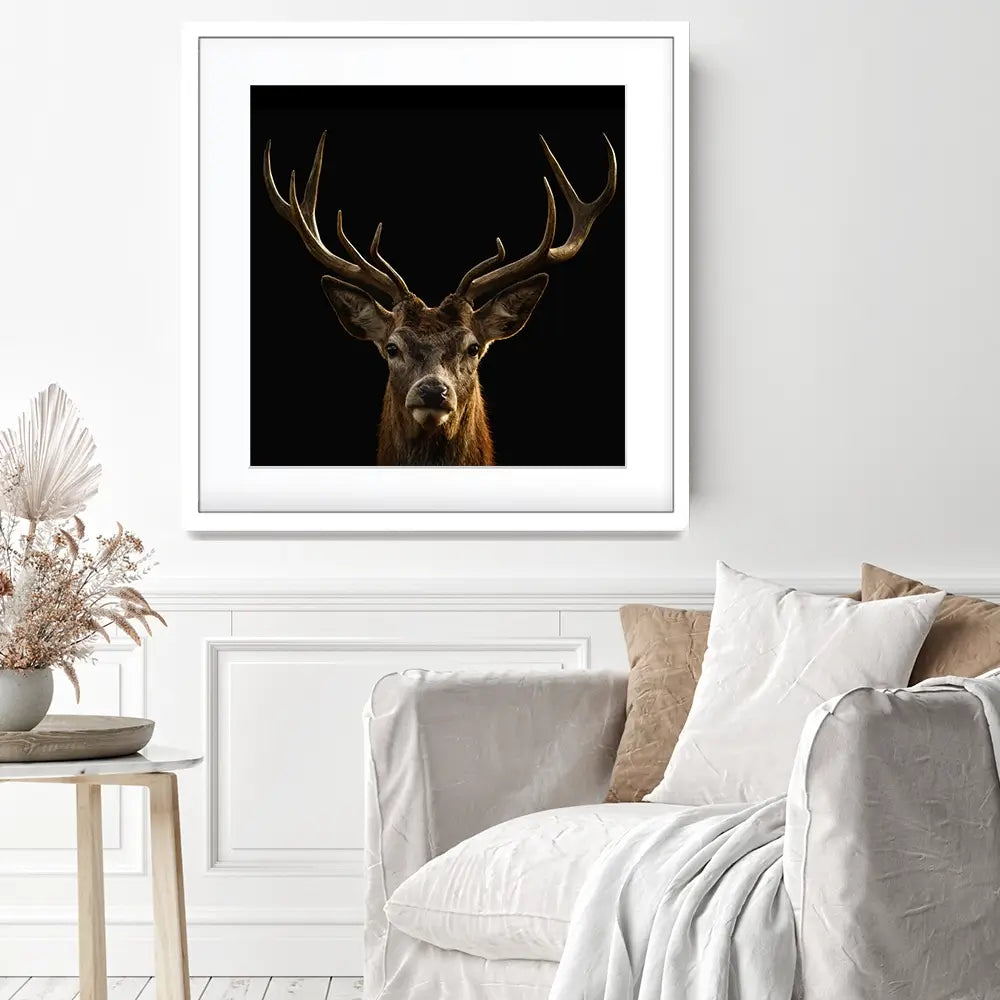 Deer Square Framed Art Print Deer Square Framed Art Print wall art product Art Print Shop