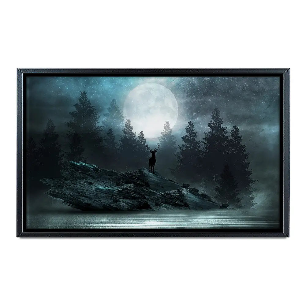 Deer Under The Moon Canvas Print Deer Under The Moon Canvas Print wall art product Mia Stendal / Shutterstock