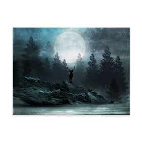 Deer Under The Moon Canvas Print Deer Under The Moon Canvas Print wall art product Mia Stendal / Shutterstock
