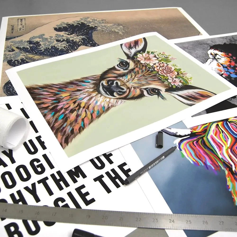 Deer With Flowers Art Print Deer With Flowers Art Print wall art product Carolee Vitaletti