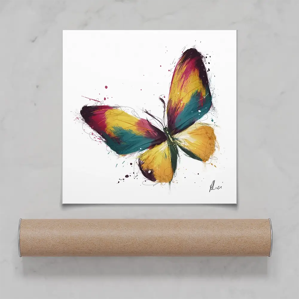 Delicate Butterfly Square Art Print Delicate Butterfly Square Art Print wall art product Aimee Linzi