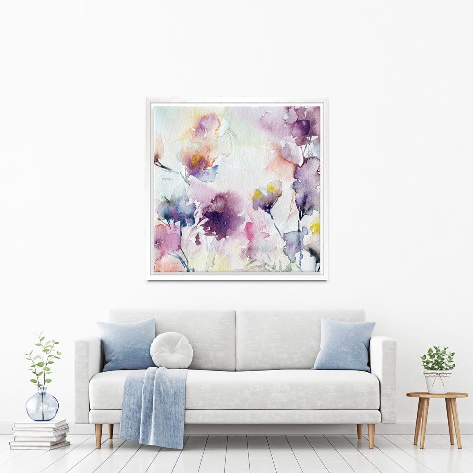 Delicate Floral Watercolour Square Canvas Print wall art product Oaurea / Shutterstock