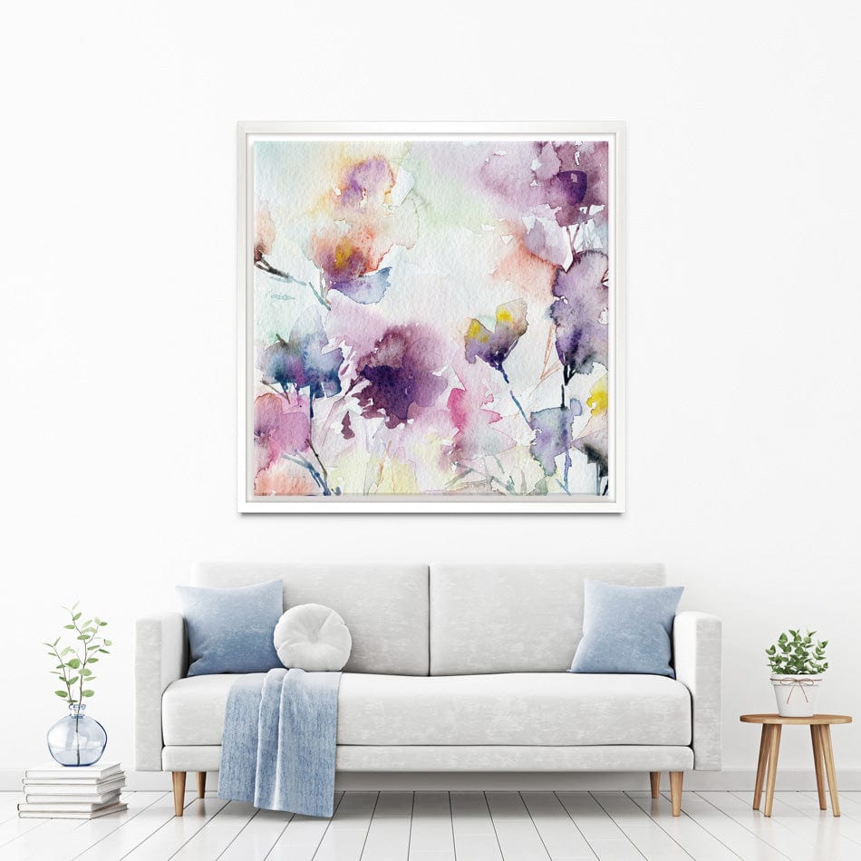 Delicate Floral Watercolour Square Canvas Print wall art product Oaurea / Shutterstock