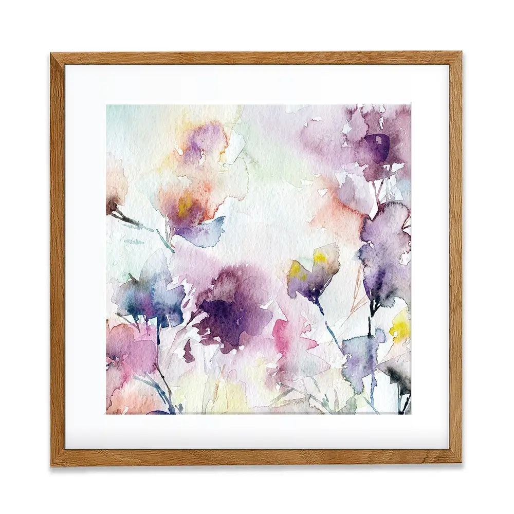 Delicate Floral Watercolour Square Framed Art Print Delicate Floral Watercolour Square Framed Art Print wall art product Oaurea / Shutterstock