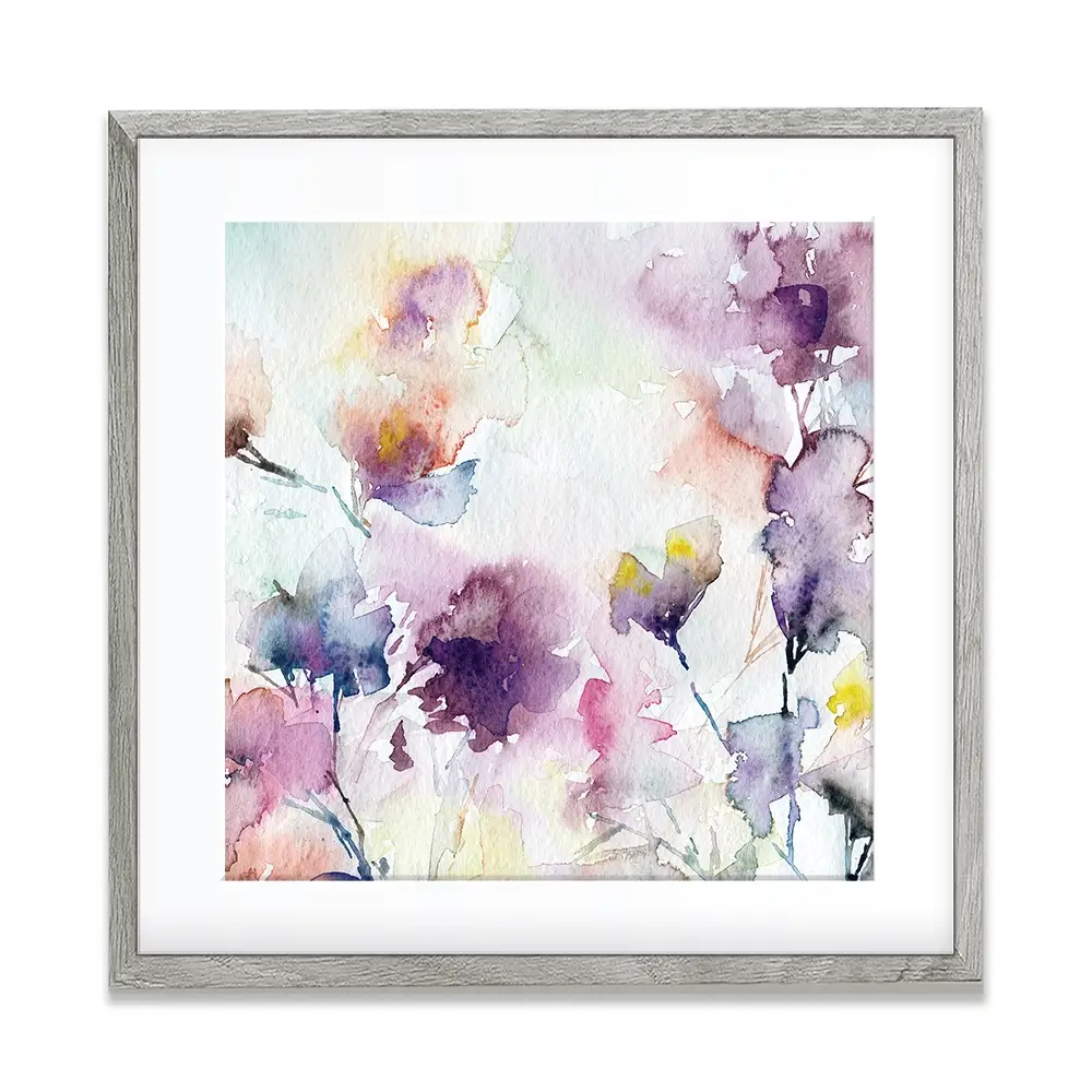 Delicate Floral Watercolour Square Framed Art Print Delicate Floral Watercolour Square Framed Art Print wall art product Oaurea / Shutterstock