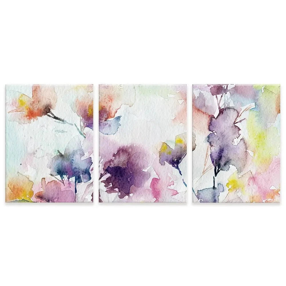 Delicate Floral Watercolour Trio Canvas Print Delicate Floral Watercolour Trio Canvas Print wall art product Oaurea / Shutterstock