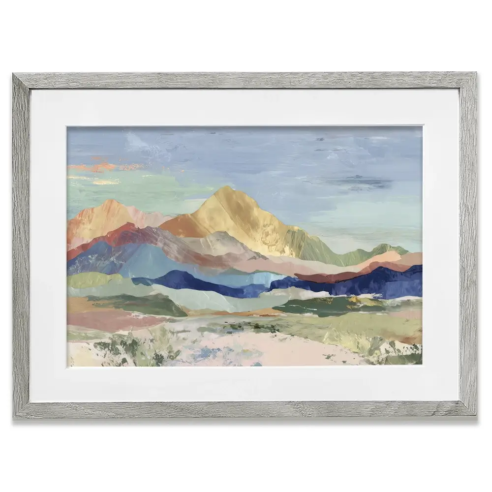 Desert Basin Sunset Vista Framed Art Print Desert Basin Sunset Vista Framed Art Print wall art product Chromatic Storm Studio