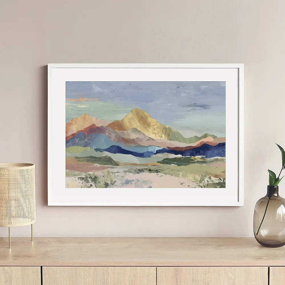 Desert Basin Sunset Vista Framed Art Print Desert Basin Sunset Vista Framed Art Print wall art product Chromatic Storm Studio