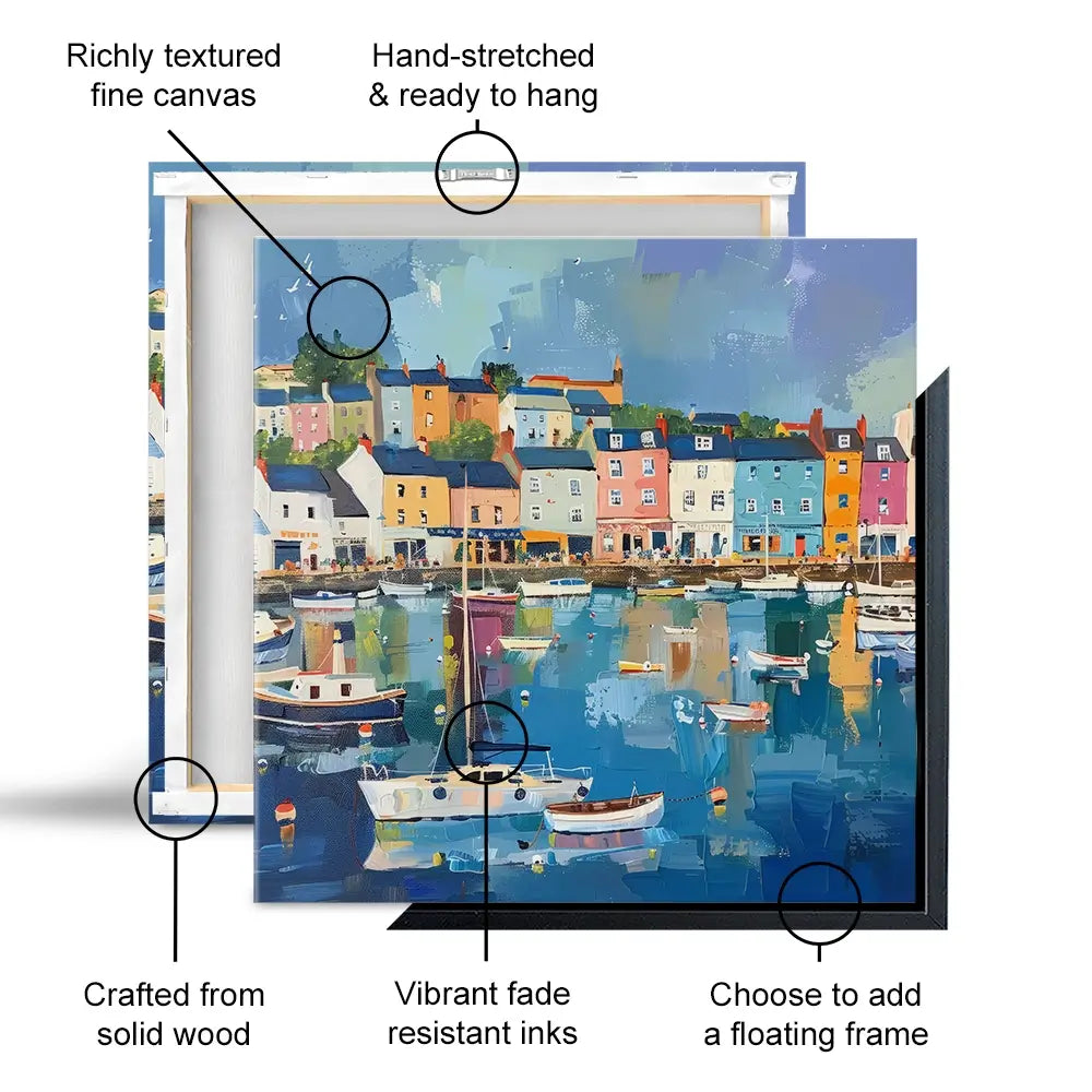 Devon Town Harbour Canvas Print