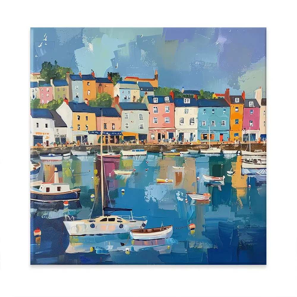 Devon Town Harbour Oversized Canvas Print Devon Town Harbour Oversized Canvas Print wall art product Art Print Shop