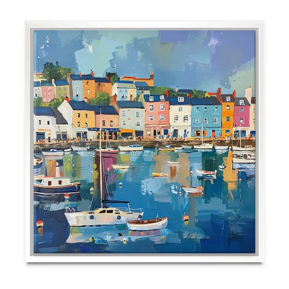 Devon Town Harbour Oversized Canvas Print Devon Town Harbour Oversized Canvas Print wall art product Art Print Shop