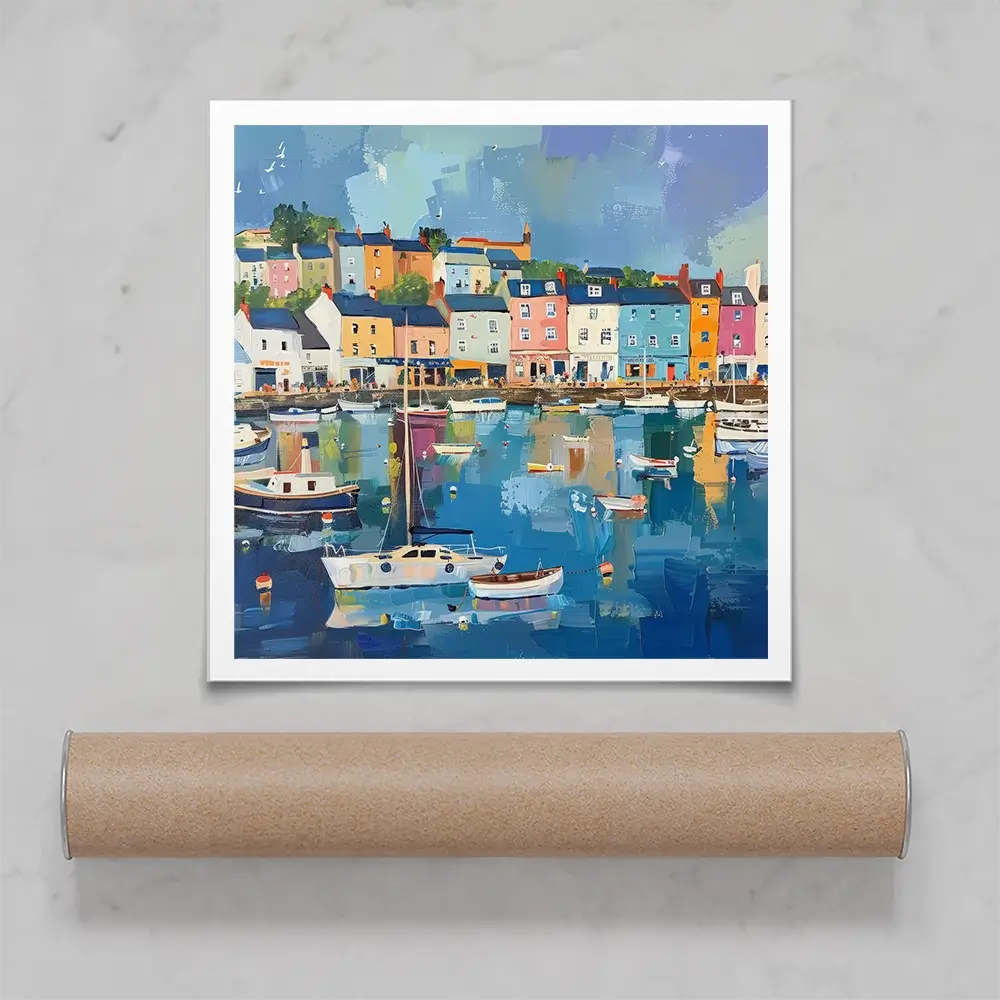 Devon Town Harbour Square Art Print Devon Town Harbour Square Art Print wall art product David Alexander Elder
