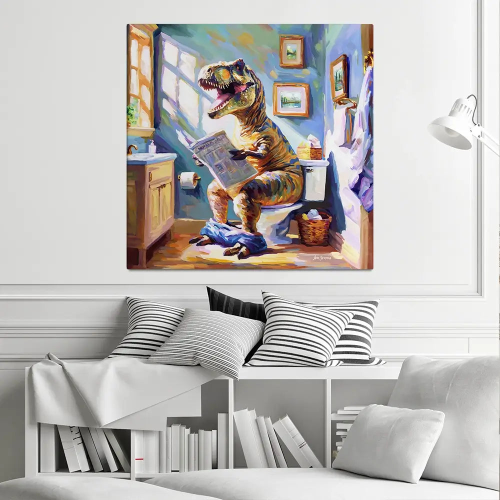 Dino's Daily Dose of Humour Canvas Print Dino's Daily Dose of Humour Canvas Print wall art product Leon Devenice
