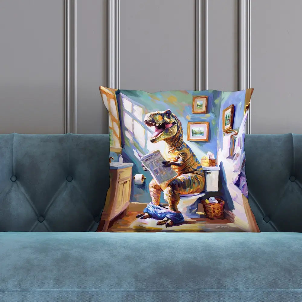 Dino's Daily Dose of Humour Cushion Dino's Daily Dose of Humour Cushion wall art product Leon Devenice