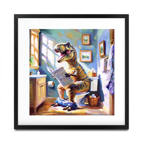 Dino's Daily Dose Of Humour Square Framed Art Print Dino's Daily Dose Of Humour Square Framed Art Print wall art product Leon Devenice