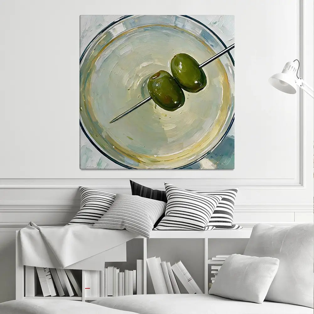 Dirty Martini Cocktail Square Canvas Print Dirty Martini Cocktail Square Canvas Print wall art product David Alexander Elder