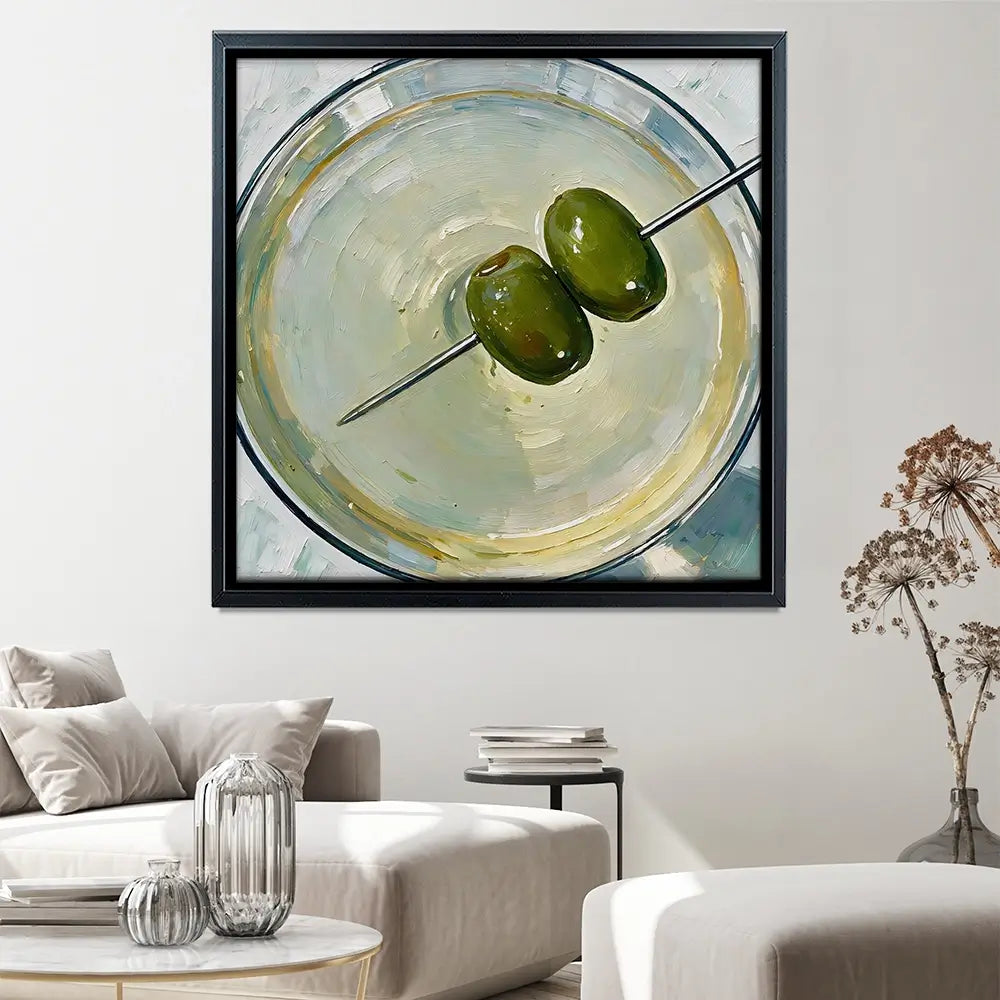 Dirty Martini Cocktail Square Canvas Print Dirty Martini Cocktail Square Canvas Print wall art product David Alexander Elder
