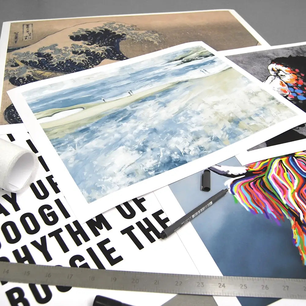 Distant Figures At The Tideline Art Print Distant Figures At The Tideline Art Print wall art product Chromatic Storm Studio