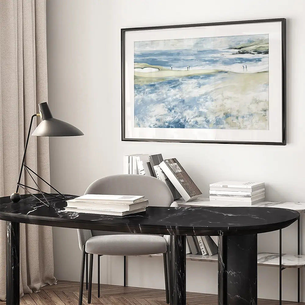 Distant Figures At The Tideline Framed Art Print Distant Figures At The Tideline Framed Art Print wall art product Chromatic Storm Studio