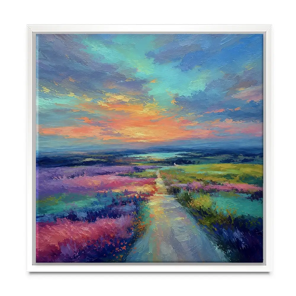 Distant Lake Square Canvas Print Distant Lake Square Canvas Print wall art product David Alexander Elder