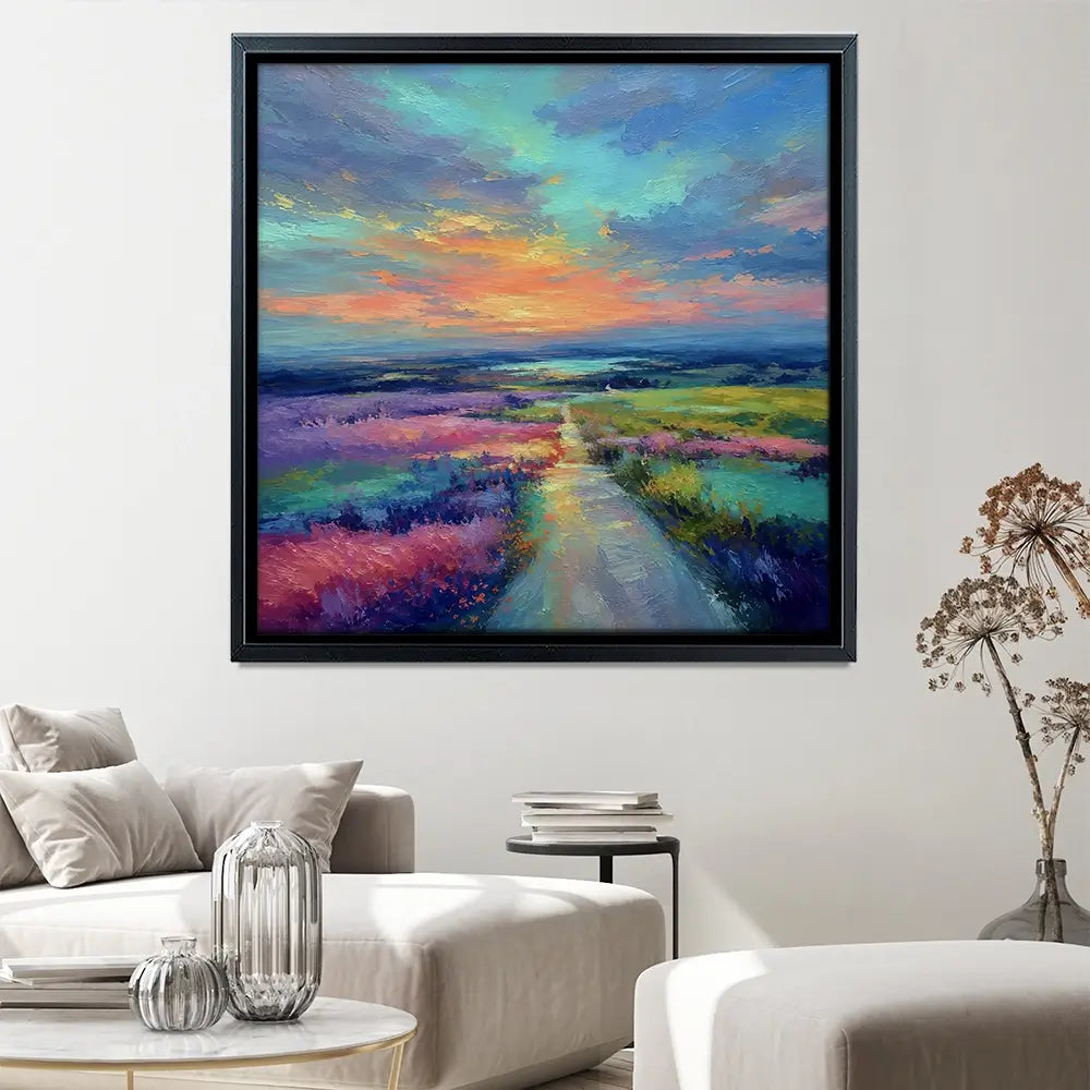 Distant Lake Square Canvas Print Distant Lake Square Canvas Print wall art product David Alexander Elder