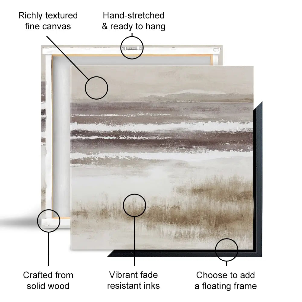 Distant Marsh Horizon Square Canvas Print Distant Marsh Horizon Square Canvas Print wall art product Chromatic Storm Studio