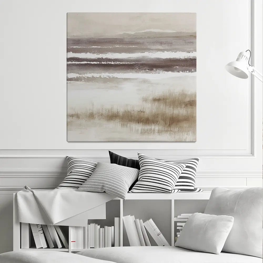 Distant Marsh Horizon Square Canvas Print Distant Marsh Horizon Square Canvas Print wall art product Chromatic Storm Studio