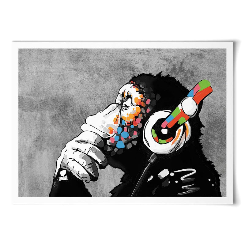 DJ Monkey Art Print wall art product Banksy