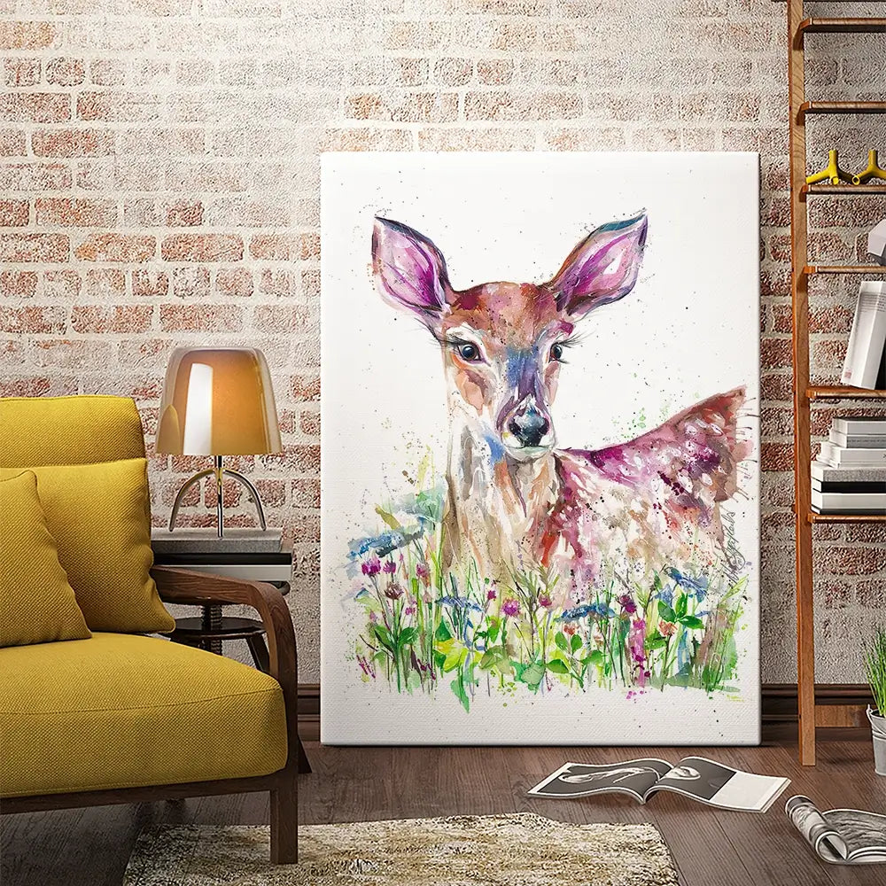Doe-A-Deer Canvas Print Doe-A-Deer Canvas Print wall art product Nicola Jane Rowles