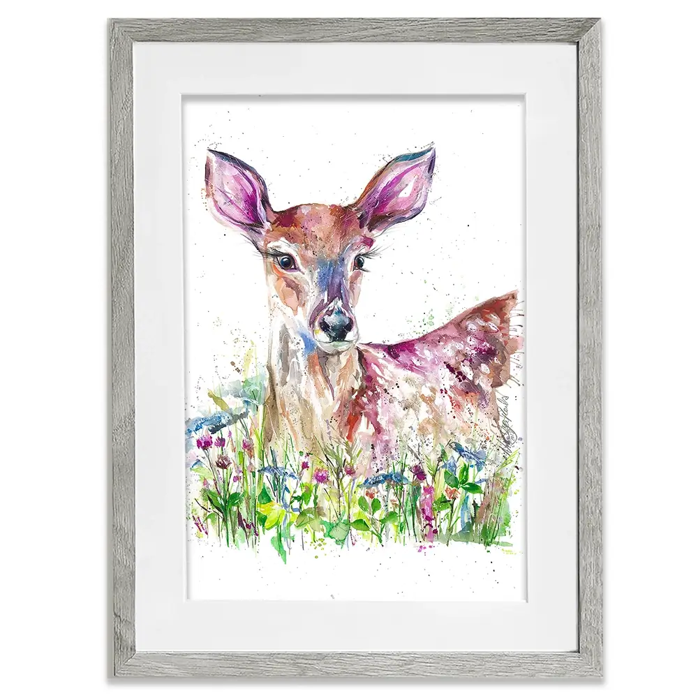 Doe-A-Deer Framed Art Print Doe-A-Deer Framed Art Print wall art product Nicola Jane Rowles