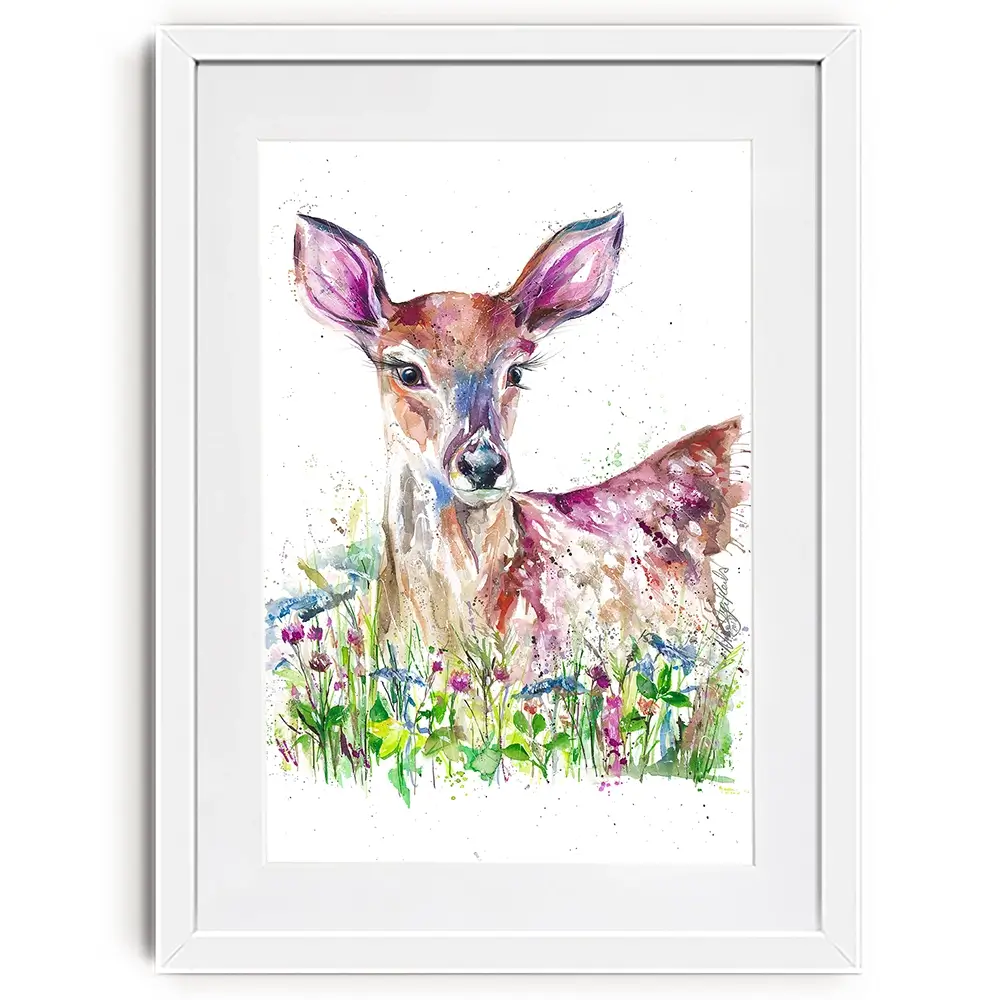 Doe-A-Deer Framed Art Print Doe-A-Deer Framed Art Print wall art product Nicola Jane Rowles