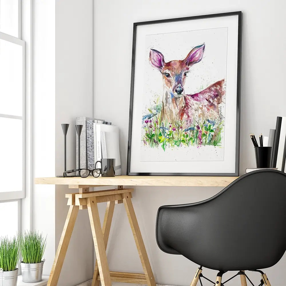Doe-A-Deer Framed Art Print Doe-A-Deer Framed Art Print wall art product Nicola Jane Rowles