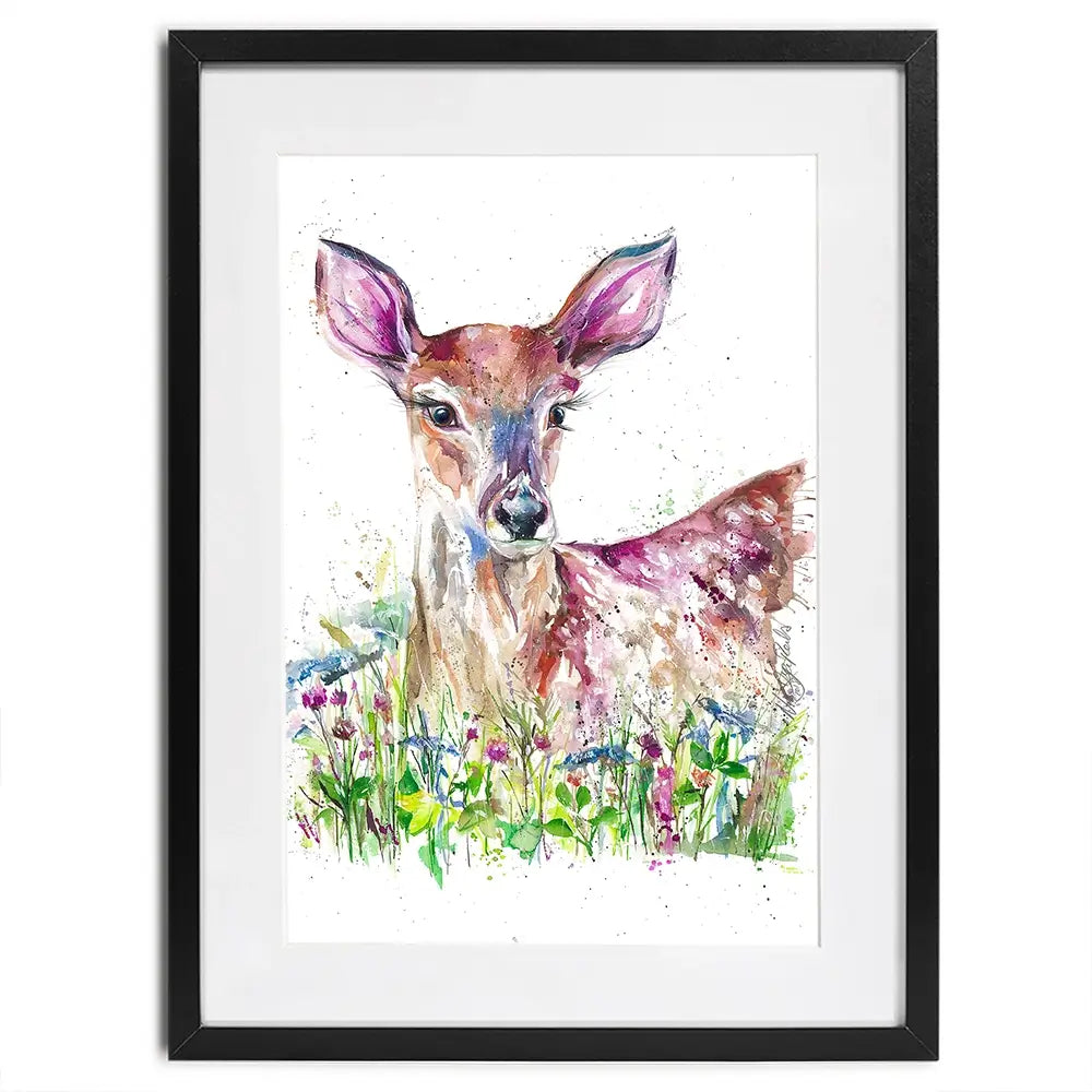 Doe-A-Deer Framed Art Print Doe-A-Deer Framed Art Print wall art product Nicola Jane Rowles