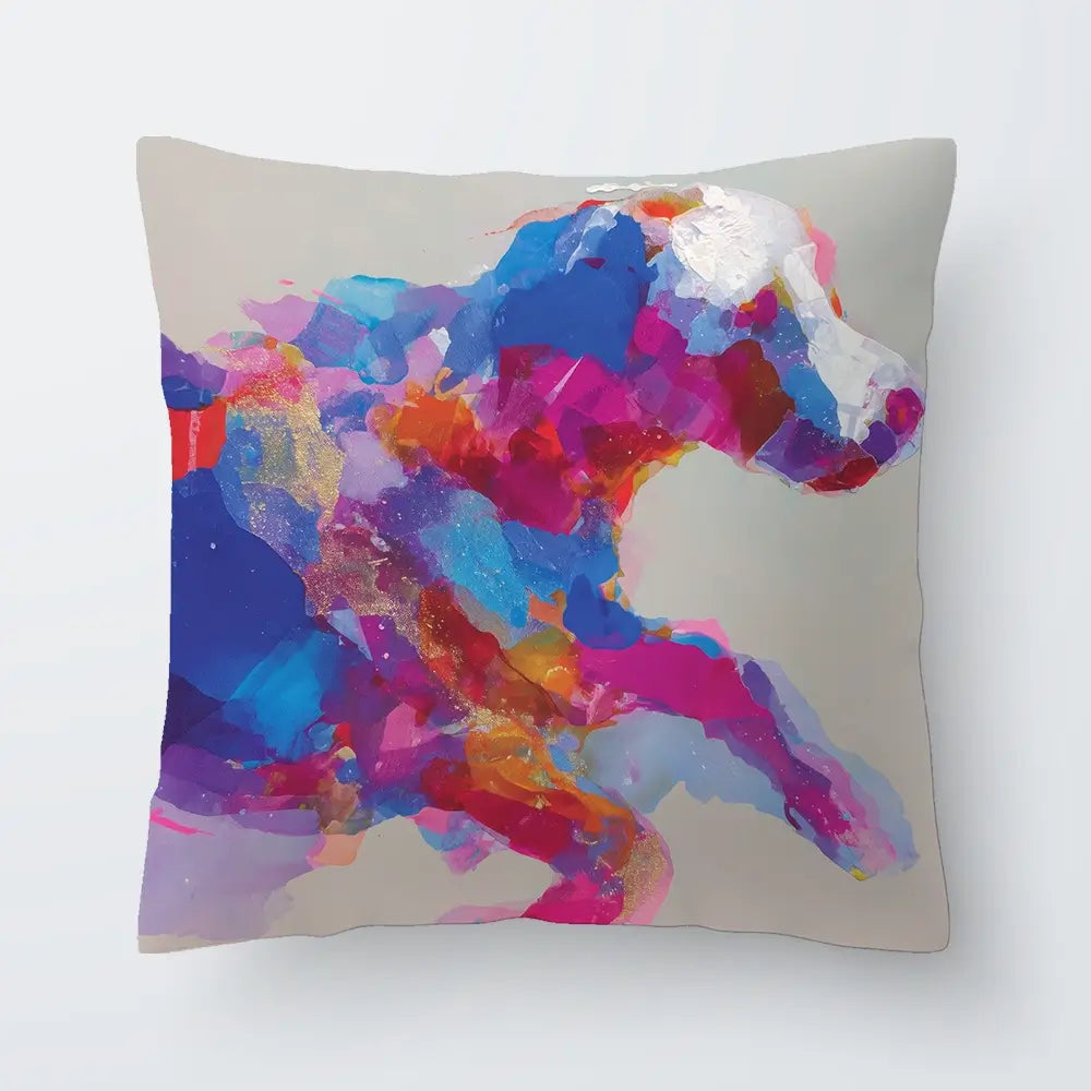 Dog In Full Stride Cushion Dog In Full Stride Cushion wall art product Chromatic Storm Studio
