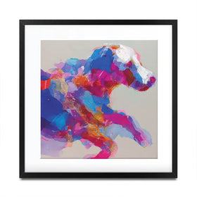 Dog In Full Stride Square Framed Art Print Dog In Full Stride Square Framed Art Print wall art product Chromatic Storm Studio