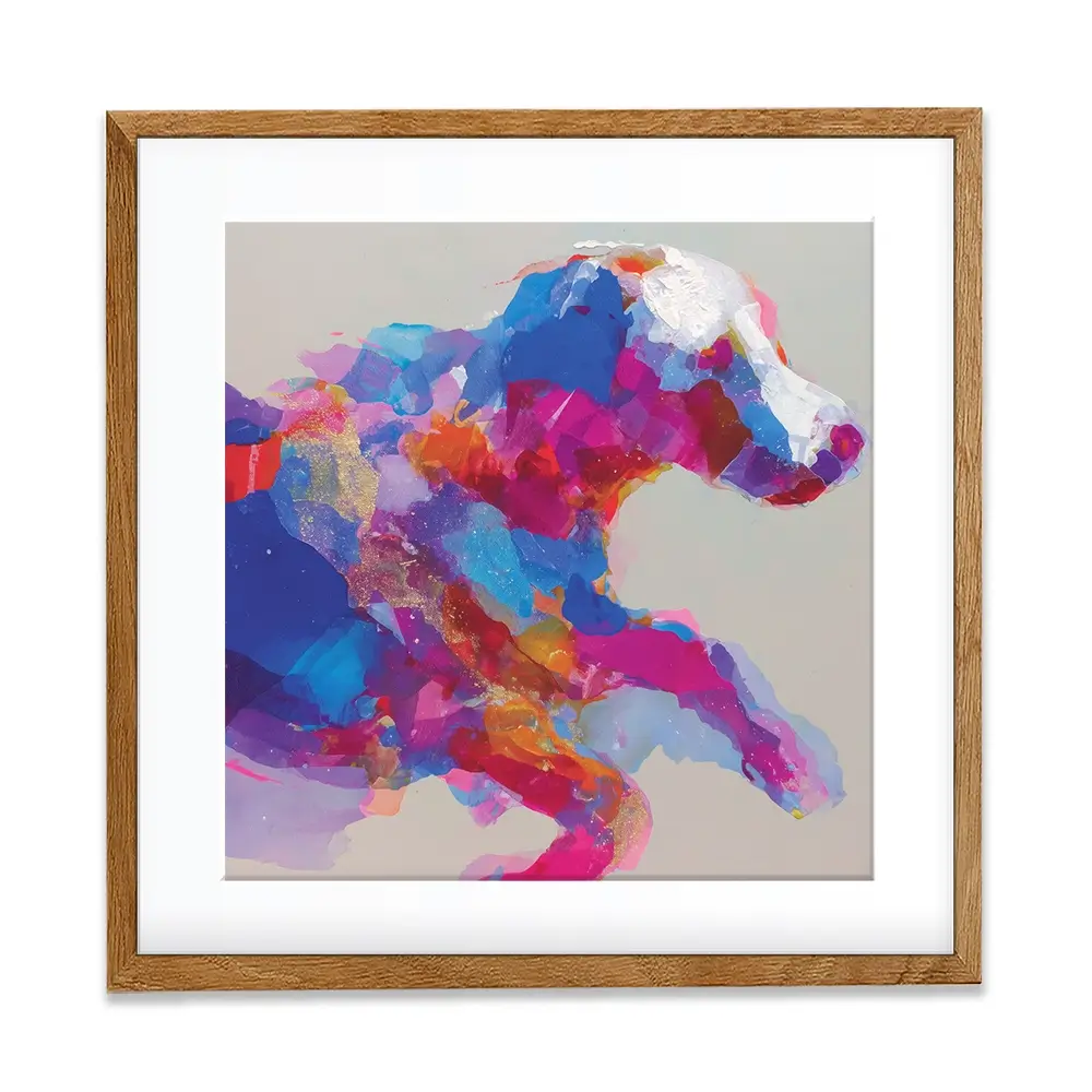 Dog In Full Stride Square Framed Art Print Dog In Full Stride Square Framed Art Print wall art product Chromatic Storm Studio