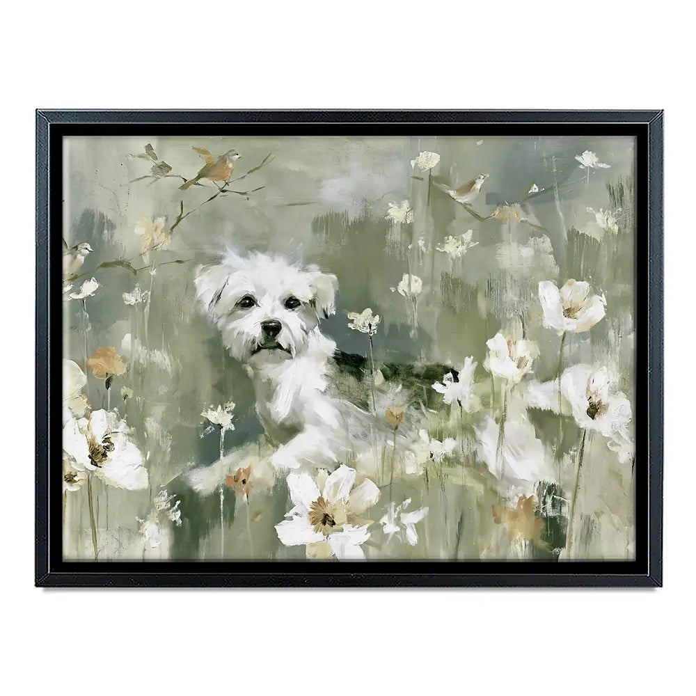 Dog In The Wildflowers Canvas Print Dog In The Wildflowers Canvas Print wall art product Chromatic Storm Studio