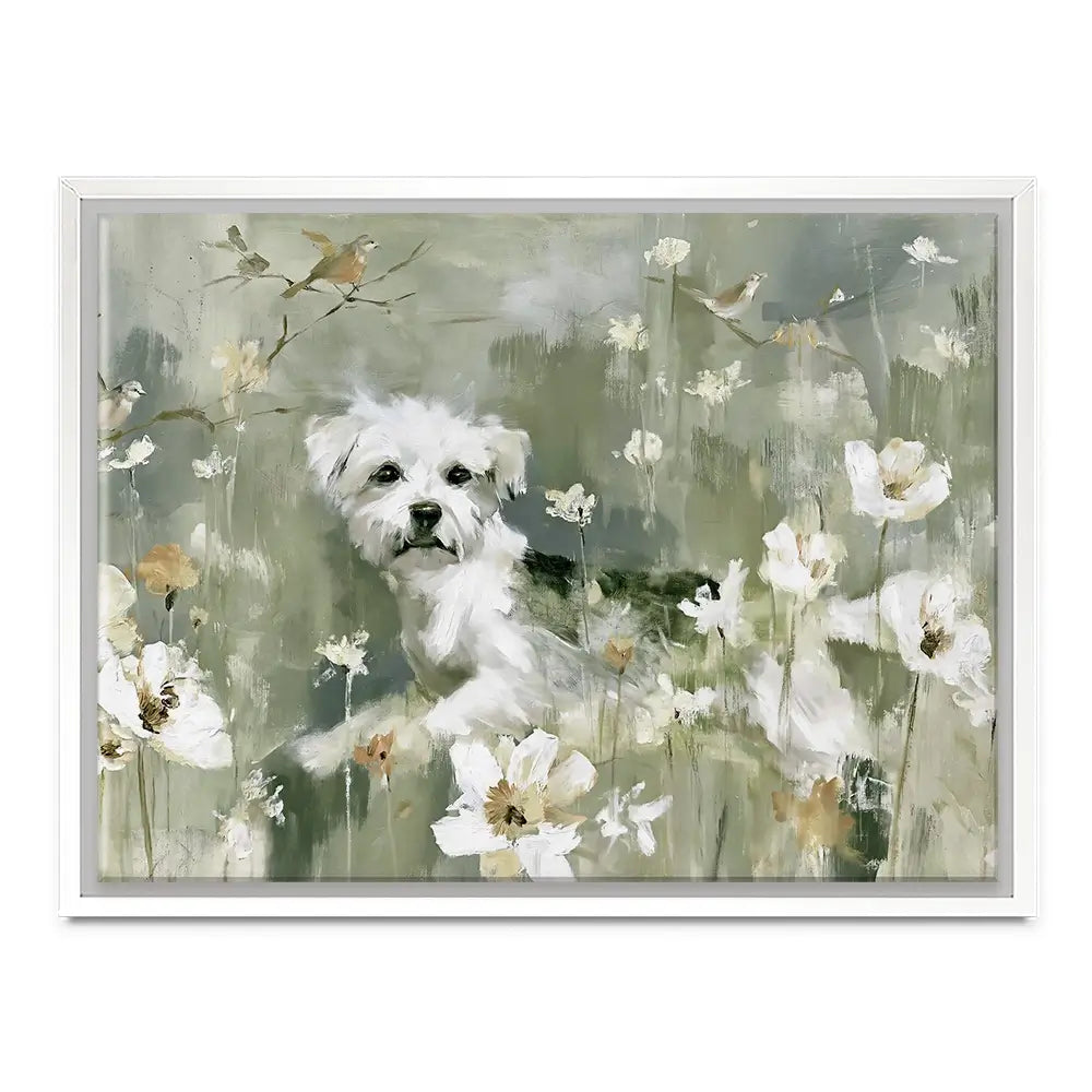 Dog In The Wildflowers Canvas Print Dog In The Wildflowers Canvas Print wall art product Chromatic Storm Studio