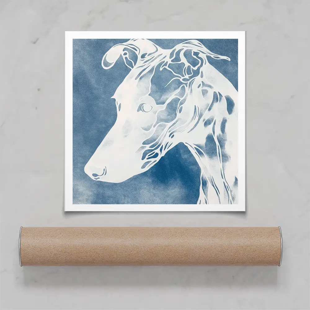 Dog Profile Square Art Print Dog Profile Square Art Print wall art product Chromatic Storm Studio