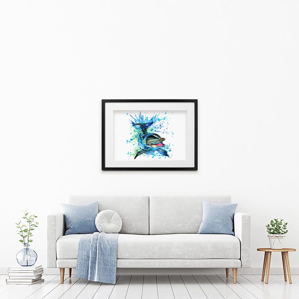 Dolphin Splash Framed Art Print wall art product Faenkova Elena / Shutterstock