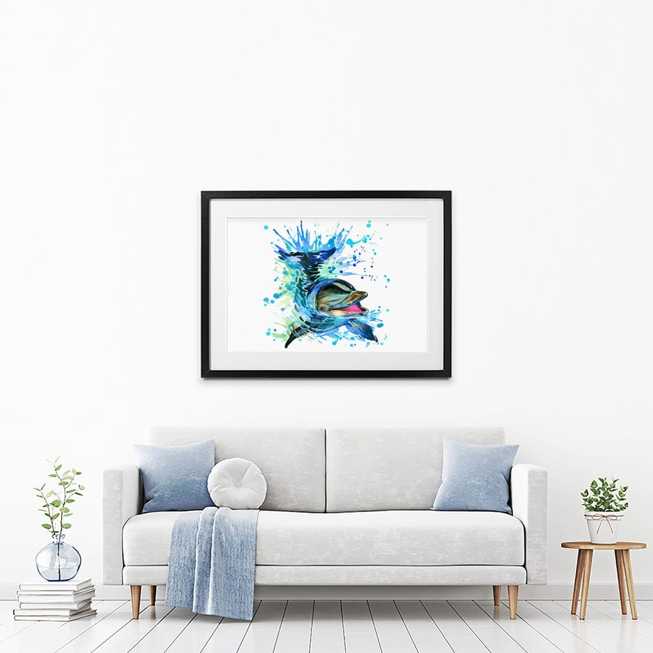 Dolphin Splash Framed Art Print wall art product Faenkova Elena / Shutterstock