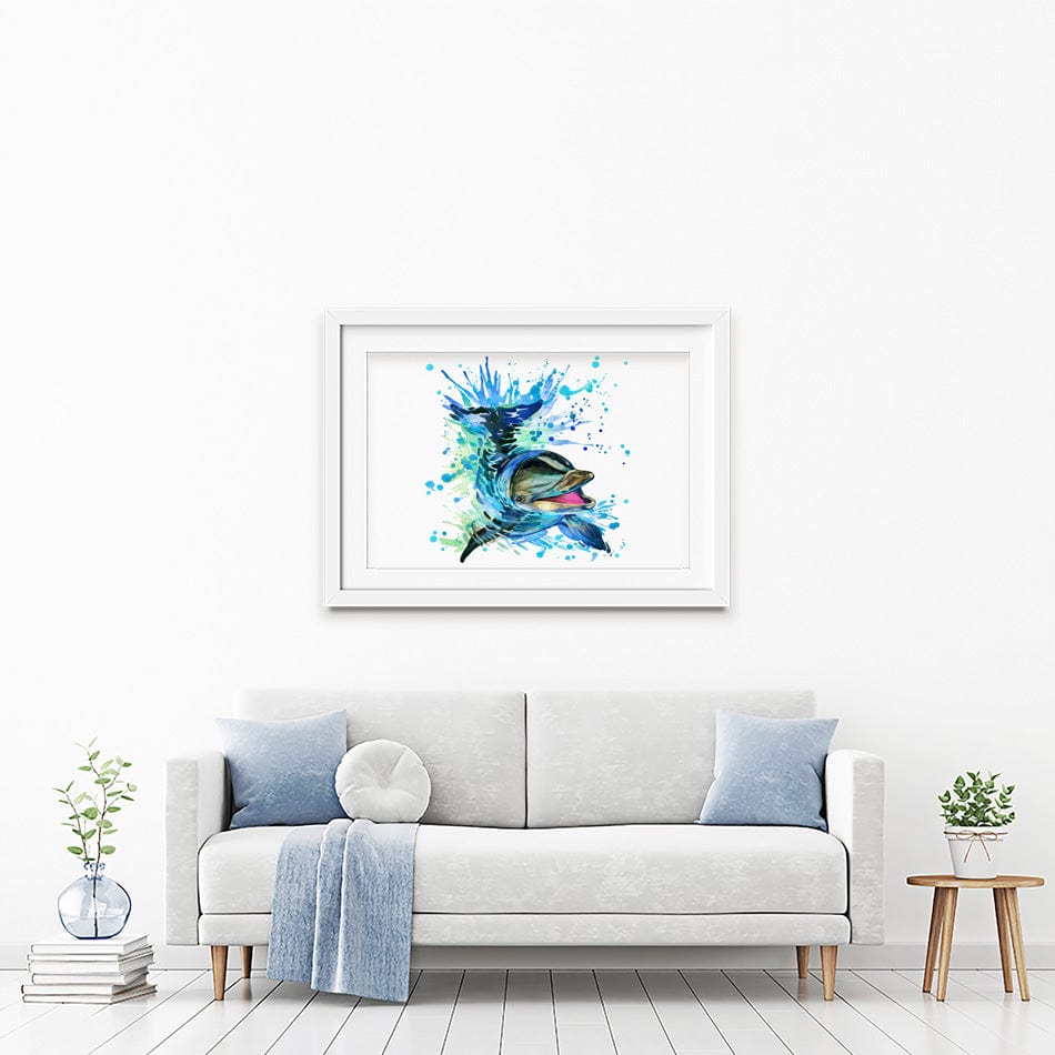 Dolphin Splash Framed Art Print wall art product Faenkova Elena / Shutterstock