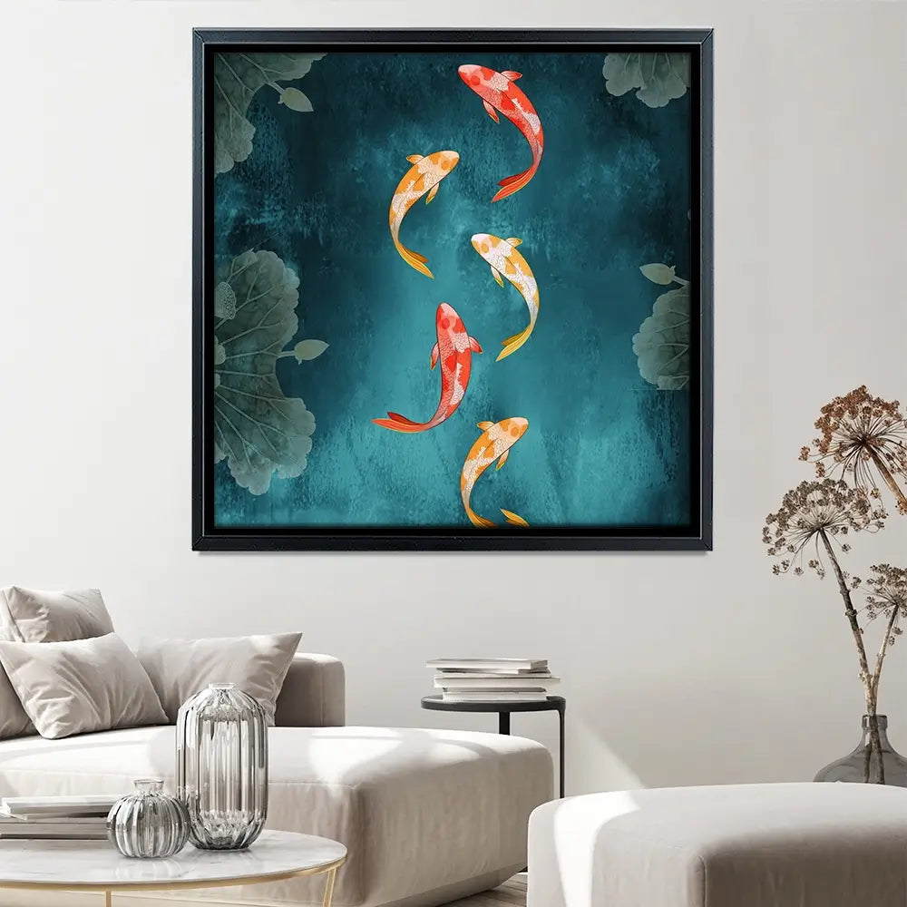 Don't Be Koi Square Canvas Print Don't Be Koi Square Canvas Print wall art product Abubkr Mohamed / Shutterstock