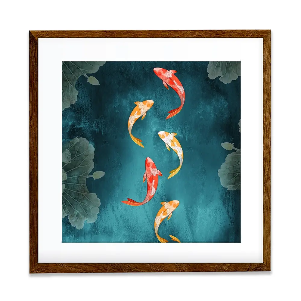 Don't Be Koi Square Framed Art Print Don't Be Koi Square Framed Art Print wall art product Abubkr Mohamed / Shutterstock