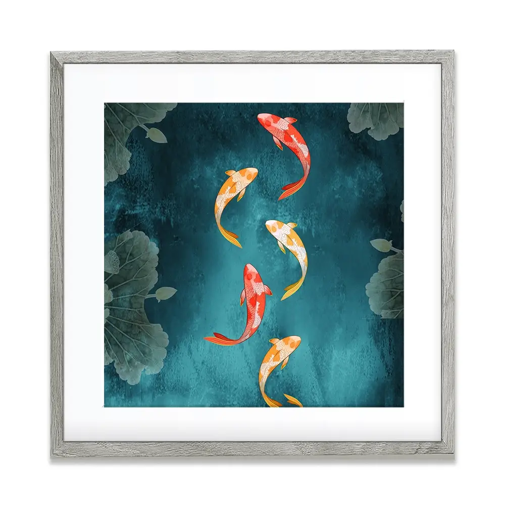Don't Be Koi Square Framed Art Print Don't Be Koi Square Framed Art Print wall art product Abubkr Mohamed / Shutterstock