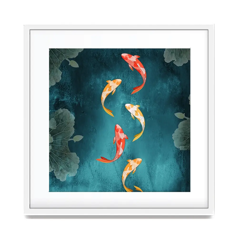 Don't Be Koi Square Framed Art Print Don't Be Koi Square Framed Art Print wall art product Abubkr Mohamed / Shutterstock