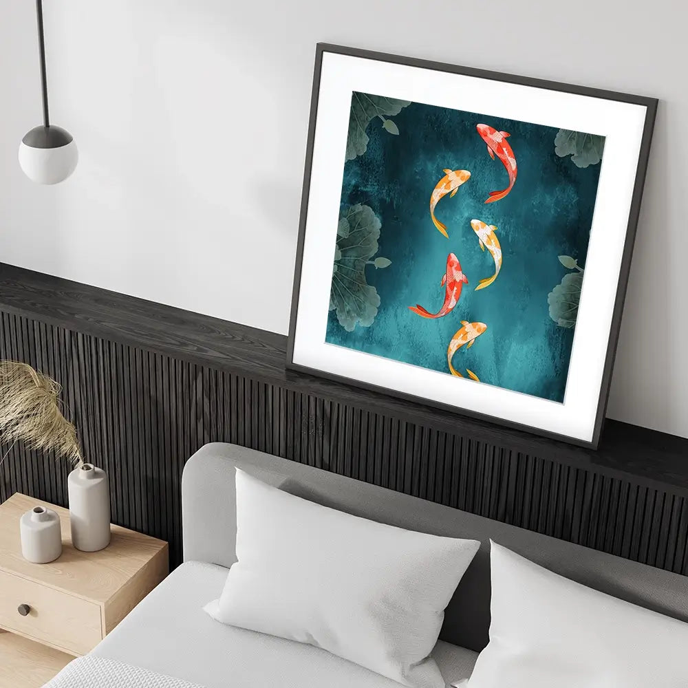 Don't Be Koi Square Framed Art Print Don't Be Koi Square Framed Art Print wall art product Abubkr Mohamed / Shutterstock