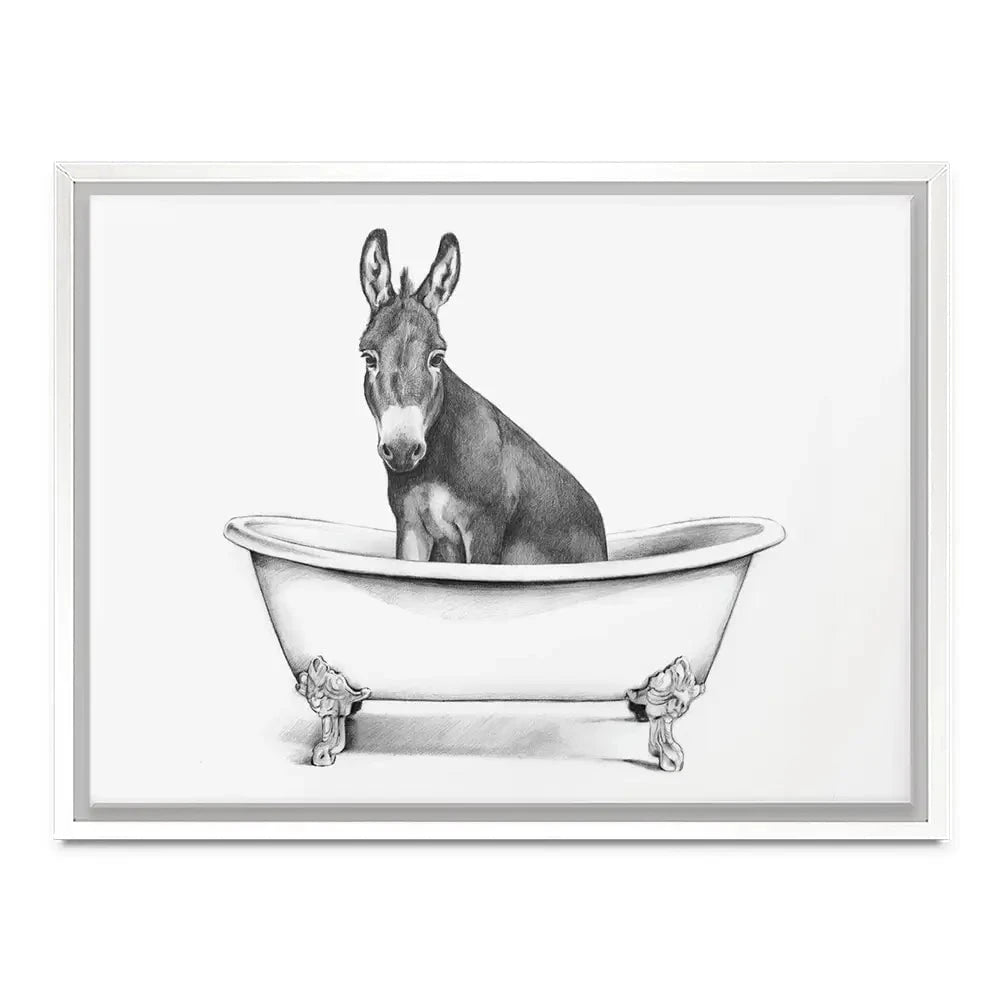 Donkey In A Bathtub Canvas Print Donkey In A Bathtub Canvas Print wall art product Victoria Borges