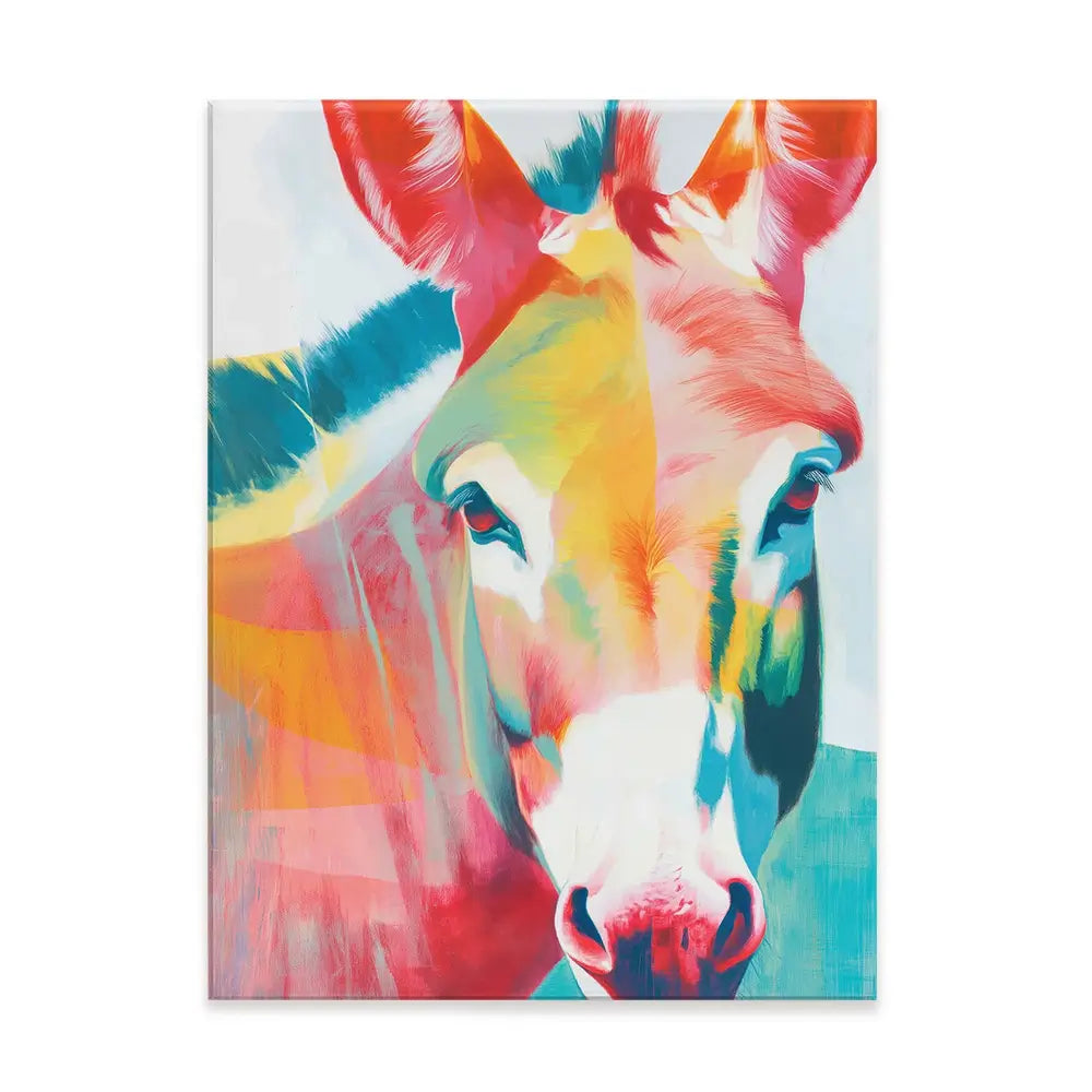 Donkey In Colours Canvas Print Donkey In Colours Canvas Print wall art product Chromatic Storm Studio